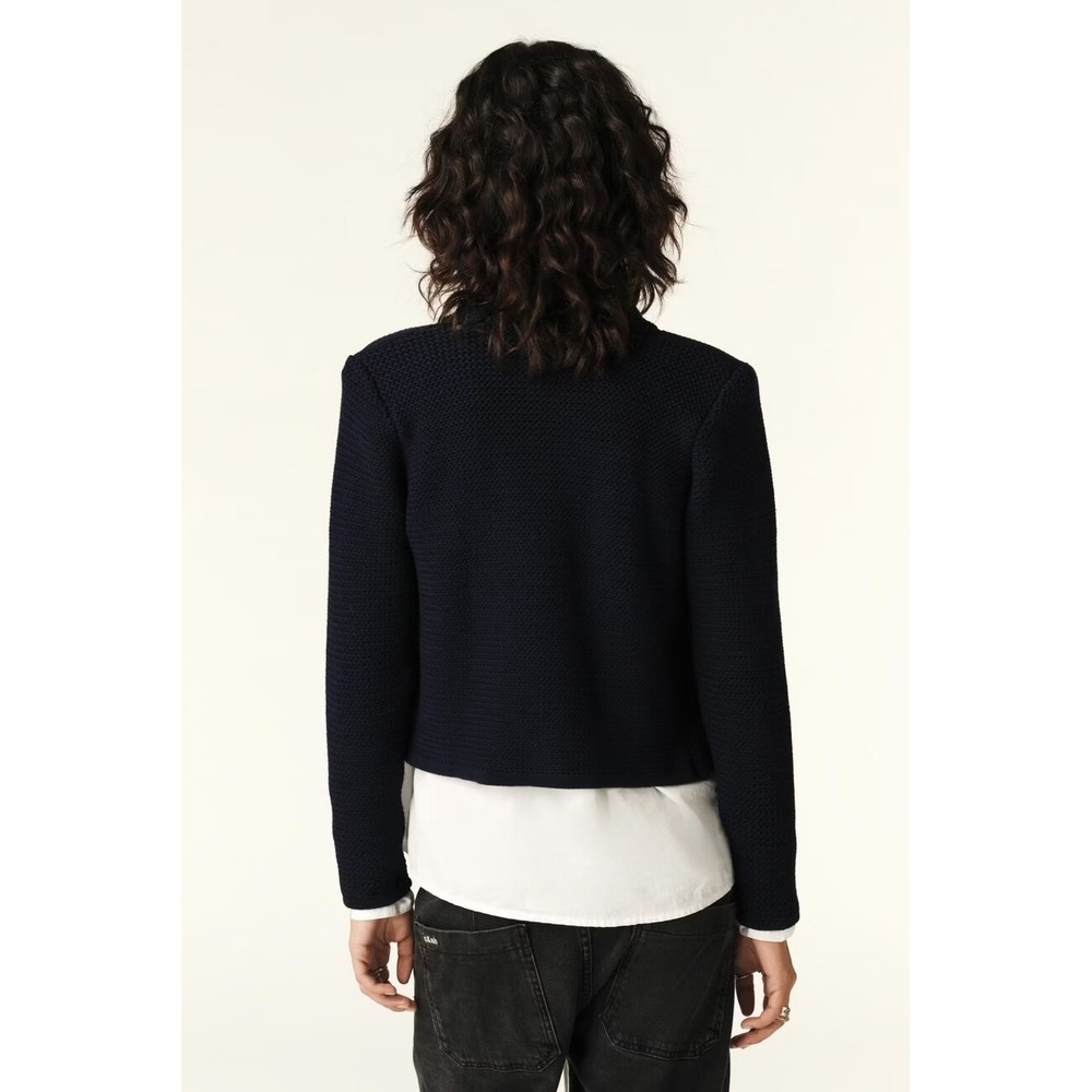 Ba&sh Womens Louman Cardigan in Navy Marine Size 2 - Picture 5 of 10